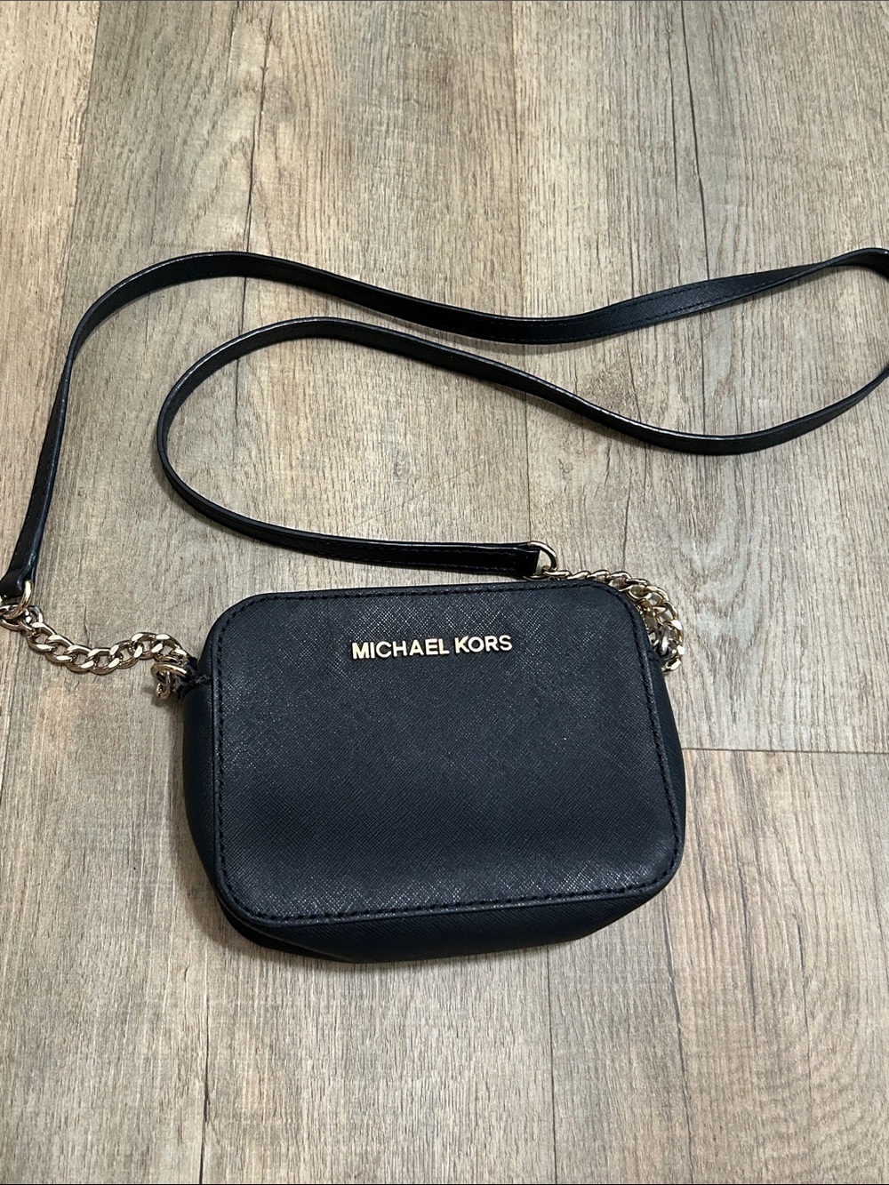 Michael Kors Black Crossbody  with Gold Hardware
